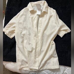 H&M White/Cream linen shirt